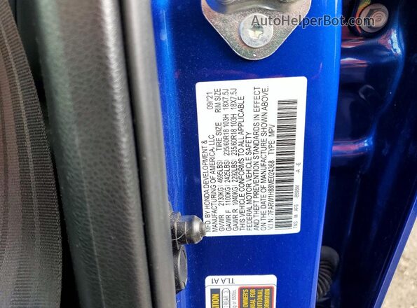 7FARW1H88ME024368 2021 HONDA CR-V Синий 