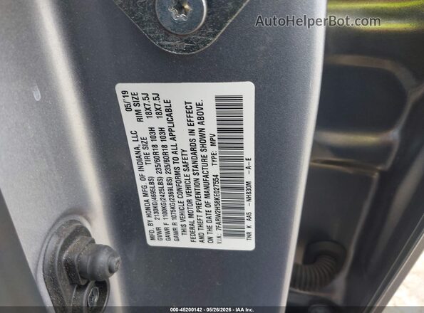 7FARW2H58KE027554 2019 HONDA CR-V Silver Engine compartment view