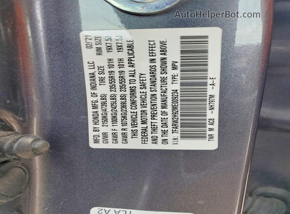 7FARW2H92ME009234 2021 HONDA CR-V Gray 