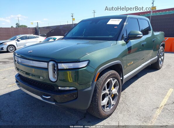 7FCTGAAA2PN017976 2023 RIVIAN R1S ADVENTURE Green წინა მარცხენა ხედი სამი მეოთხედიდან