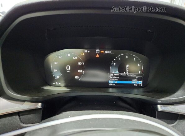 7JRA22TK7LG042069 2020 VOLVO S60 White Instrument cluster view