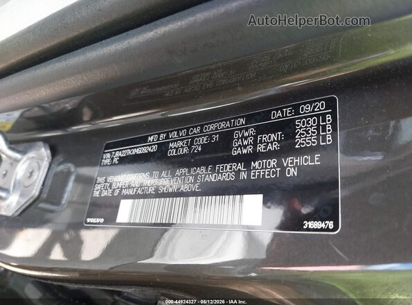 7JRA22TKXMG092420 2021 VOLVO S60 Green Engine compartment view