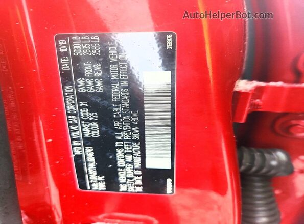 7JRA22TM4LG046761 2020 VOLVO S60 Red VIN կոդի պիտակի տեսք