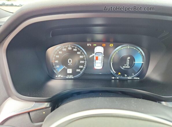 7JRA22TM6KG004283 2019 VOLVO S60 Brown Instrument cluster view
