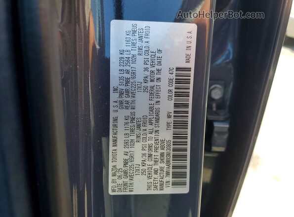 7MMVAABWXSN130805 2025 MAZDA CX-5 Gray Вид наклейки з VIN-кодом