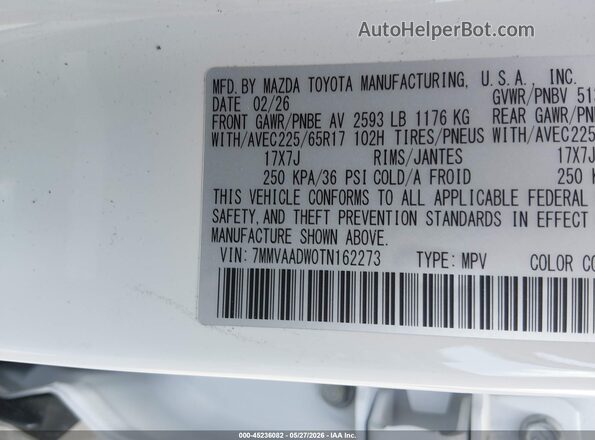 7MMVAADW0TN162273 2026 MAZDA CX-50 HYBRID White Շարժիչի բաժամունքի տեսք