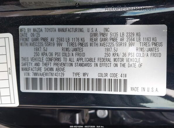 7MMVAAEWXTN143129 2026 MAZDA CX-50 HYBRID Black Вид підкапотного простору