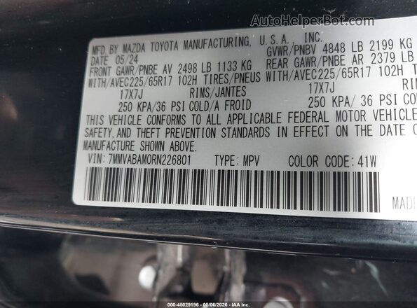 7MMVABAM0RN226801 2024 MAZDA CX-5 Black Вид підкапотного простору