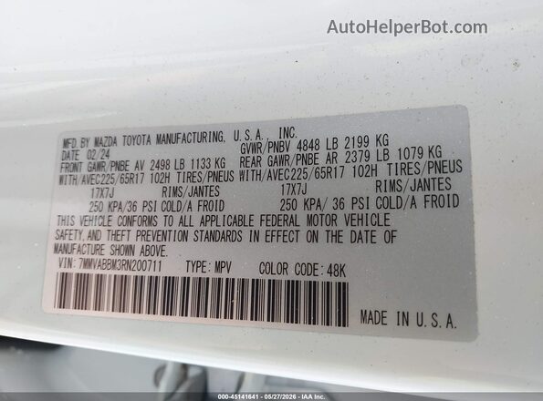 7MMVABBM3RN200711 2024 MAZDA CX-5 White 