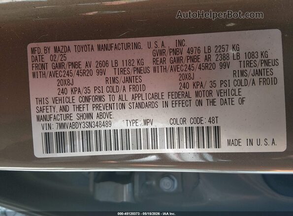 7MMVABDY3SN348489 2025 MAZDA CX-5 Green Вид підкапотного простору