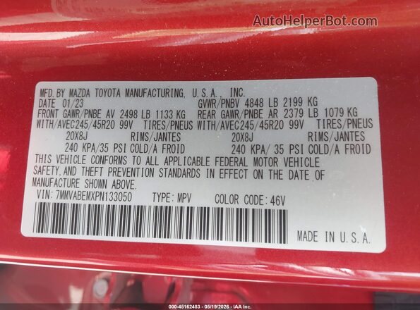 7MMVABEMXPN133050 2023 MAZDA CX-5 Красный Вид подкапотного пространства