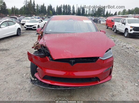 7SAXCAE52SF469744 2025 TESLA MODEL X Red Rear interior view