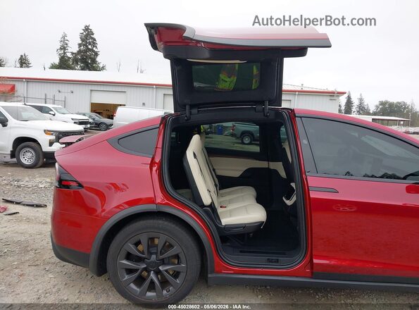 7SAXCAE52SF469744 2025 TESLA MODEL X Red VIN sticker view