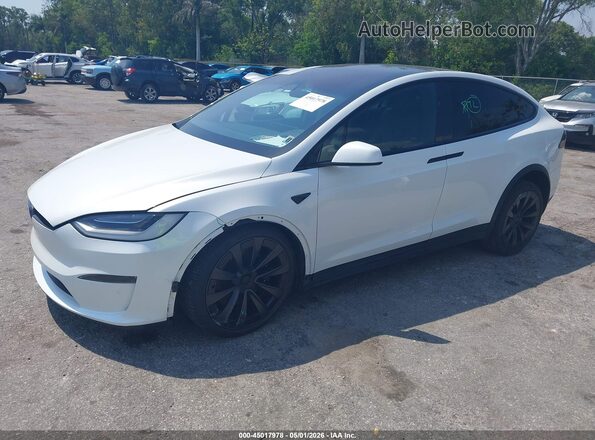 7SAXCBE52PF373142 2023 TESLA MODEL X White წინა მარცხენა ხედი სამი მეოთხედიდან