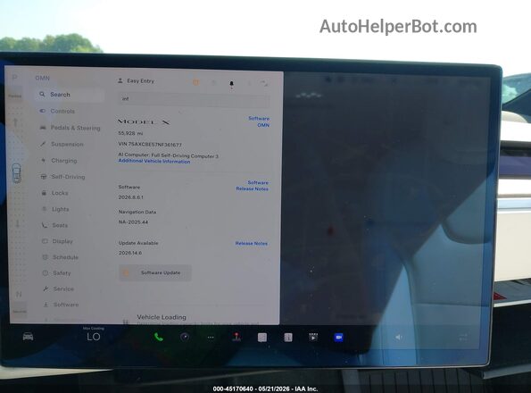 7SAXCBE57NF361677 2022 TESLA MODEL X Белый 