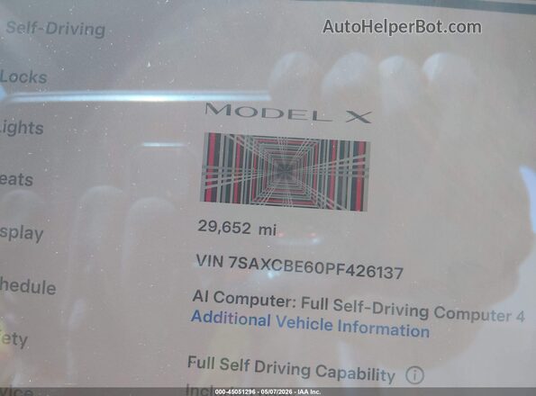 7SAXCBE60PF426137 2023 TESLA MODEL X Red 