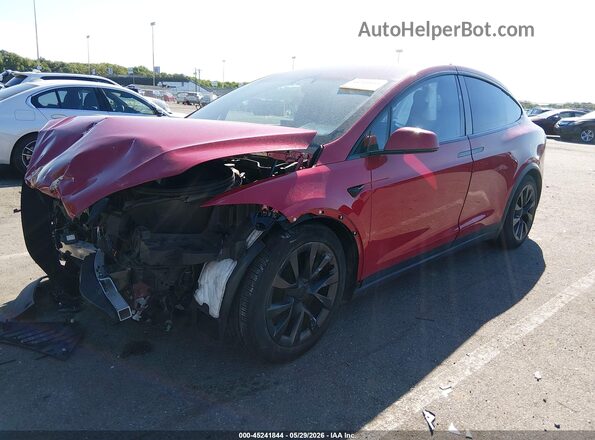 7SAXCBE62NF354659 2022 TESLA MODEL X Red Przód lewy