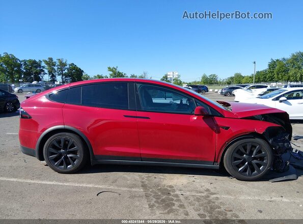 7SAXCBE62NF354659 2022 TESLA MODEL X Red Widok deski rozdzielczej