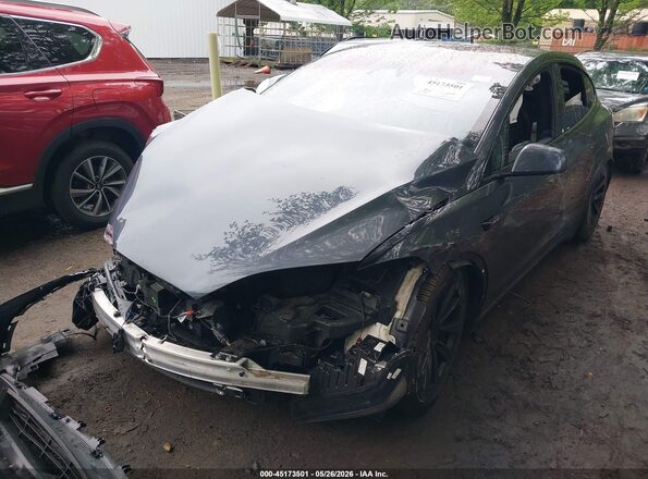 7SAXCDE51PF383334 2023 TESLA MODEL X Gray Առջևի ձախ երեք քառորդ տեսարան