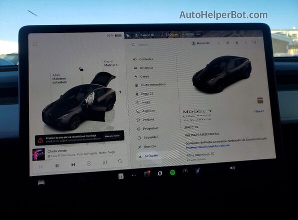 7SAYGAEE1SF309721 2025 TESLA MODEL Black ხელსაწყოთა პანელის ხედი