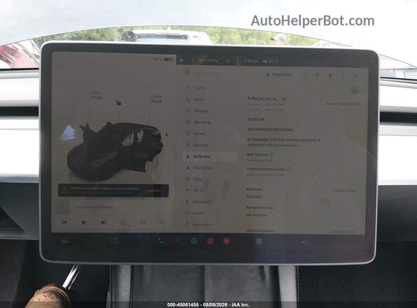 7SAYGAEE2SF216660 2025 TESLA MODEL Y Серый 
