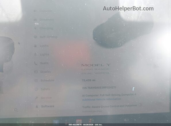 7SAYGAEE3RF024271 2024 TESLA MODEL Y Black Vista de los asientos traseros