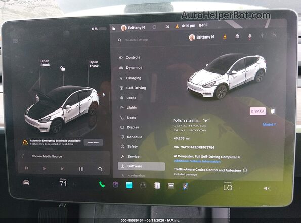 7SAYGAEE3RF163784 2024 TESLA MODEL Y Gray Հետևի նստատեղերի տեսք