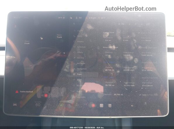 7SAYGAEE7NF433111 2022 TESLA MODEL Y Gray Vista de los asientos traseros