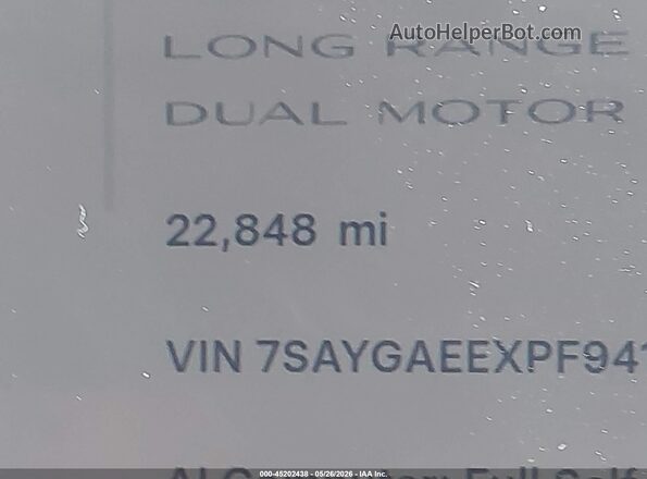 7SAYGAEEXPF941527 2023 TESLA MODEL Y Gray Սալոնի հետևի տեսք