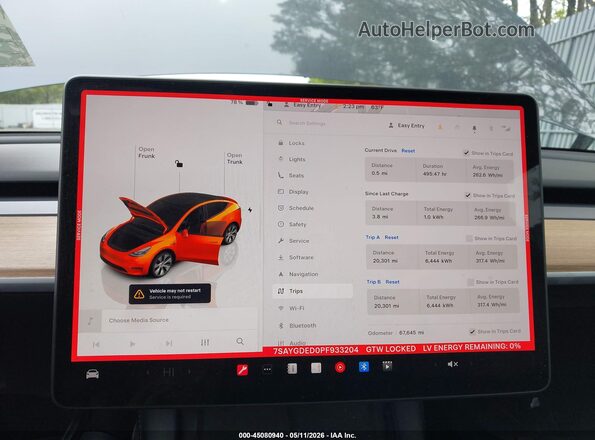 7SAYGDED0PF933204 2023 TESLA MODEL Y Серый 
