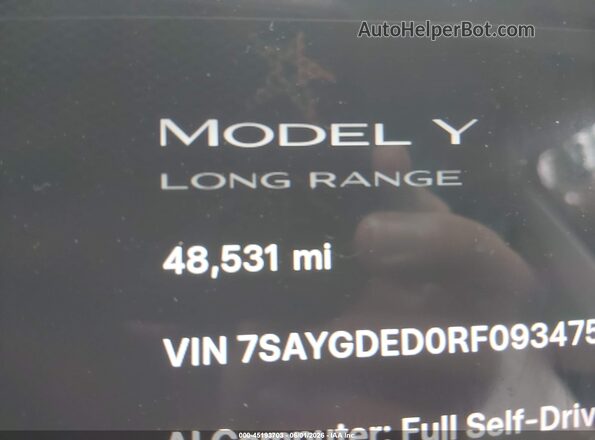 7SAYGDED0RF093475 2024 TESLA MODEL Y Black 