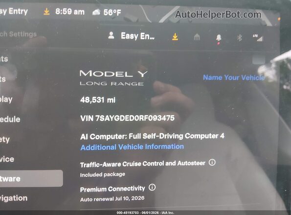 7SAYGDED0RF093475 2024 TESLA MODEL Y Black Rear seats view