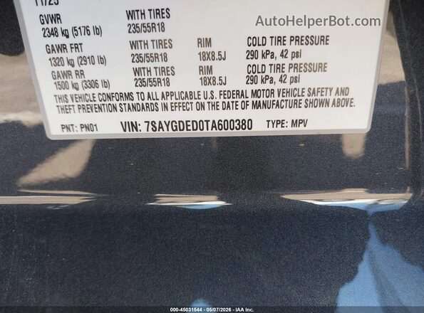 7SAYGDED0TA600380 2026 TESLA MODEL Y Gray Widok komory silnika