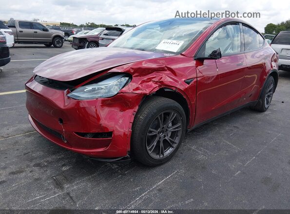 7SAYGDED1SA349206 2025 TESLA MODEL Y Красный Передняя левая четверть