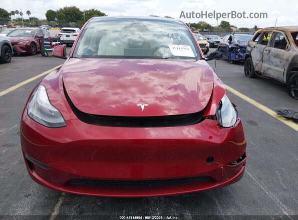 7SAYGDED1SA349206 2025 TESLA MODEL Y Красный Вид панели приборов