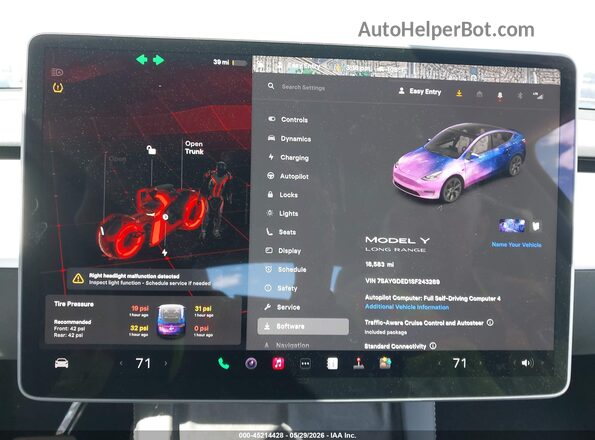 7SAYGDED1SF243289 2025 TESLA MODEL Y Черный 