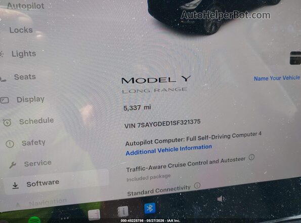 7SAYGDED1SF321375 2025 TESLA MODEL Y Black 