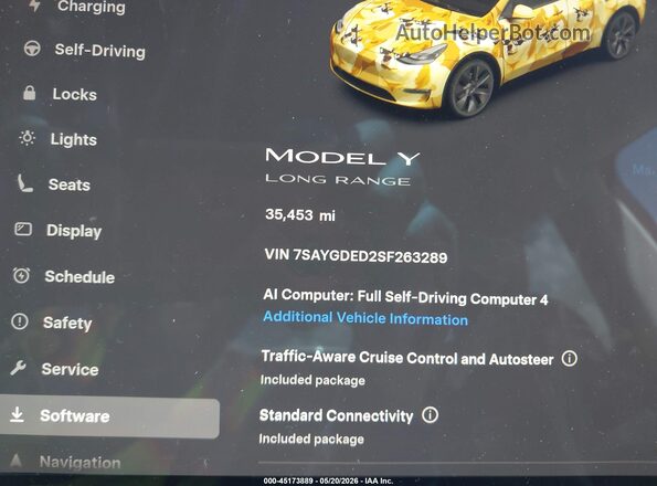 7SAYGDED2SF263289 2025 TESLA MODEL Y Gray 