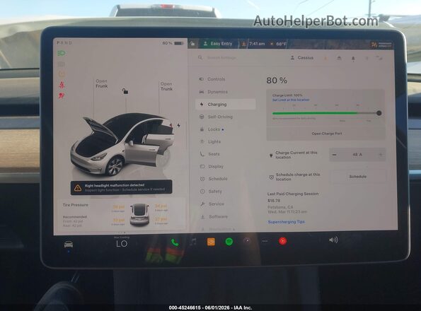 7SAYGDED3PF950241 2023 TESLA MODEL Y White 