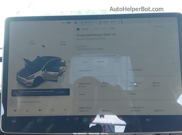 7SAYGDED3RA303984 2024 TESLA MODEL Y Серый Вид задних сидений