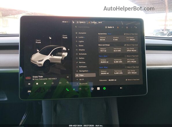 7SAYGDED3RF163938 2024 TESLA MODEL Y White Вид задніх сидінь