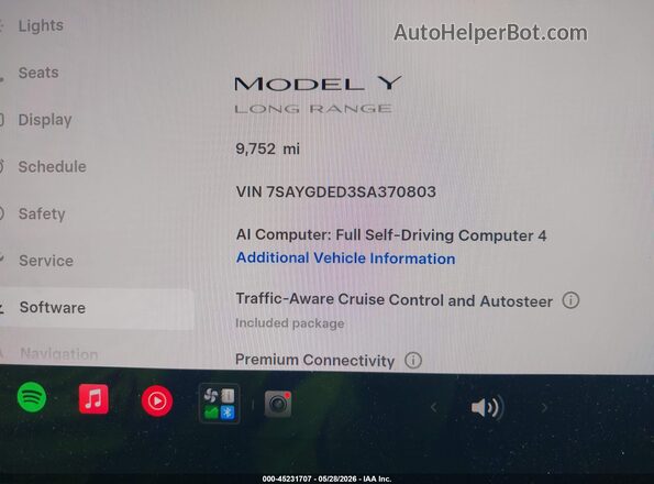 7SAYGDED3SA370803 2025 TESLA MODEL Y Gray Հետևի նստատեղերի տեսք