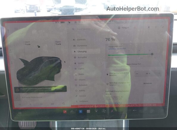 7SAYGDED4TA472824 2026 TESLA MODEL Y Серый 