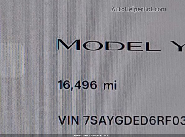 7SAYGDED6RF037024 2024 TESLA MODEL Y Gray 