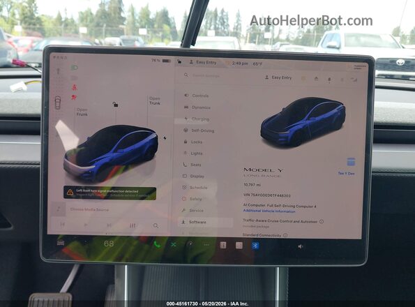 7SAYGDED6TF448303 2026 TESLA MODEL Y Синий 