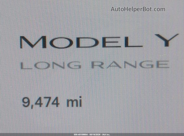 7SAYGDED7TA499158 2026 TESLA MODEL Y Черный Панорамный вид салона 360°
