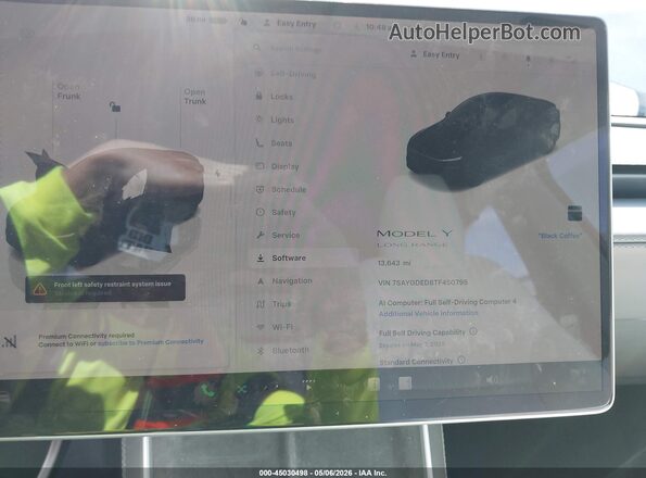 7SAYGDED8TF450795 2026 TESLA MODEL Y Black Հետևի նստատեղերի տեսք