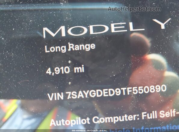 7SAYGDED9TF550890 2026 TESLA MODEL Y Синий 