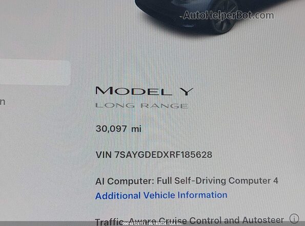 7SAYGDEDXRF185628 2024 TESLA MODEL Y Серый 
