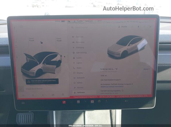 7SAYGDEDXTF425171 2026 TESLA MODEL Y Белый 
